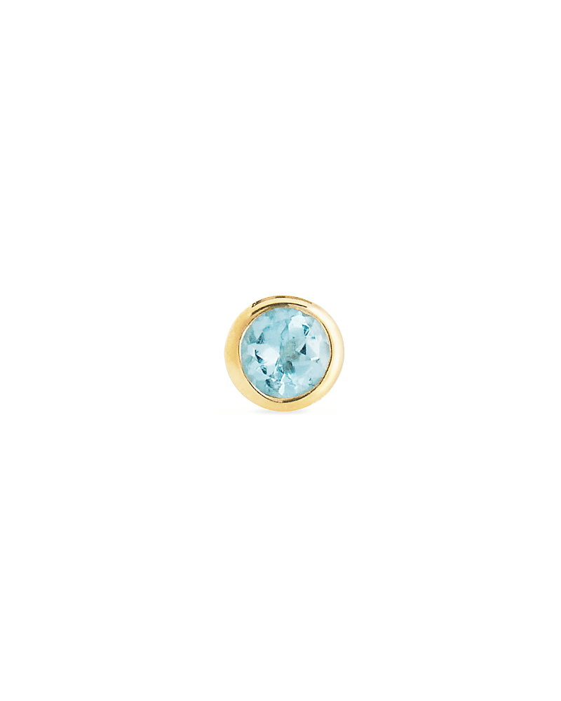 Iva 18k Yellow Gold Vermeil Single Stud Earring in Swiss Blue Topaz image number 0